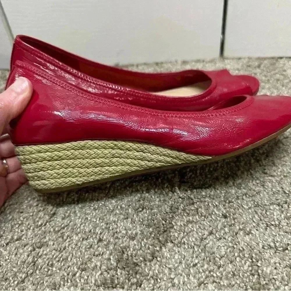 Cole Haan Red Espadrille Wedge Flats